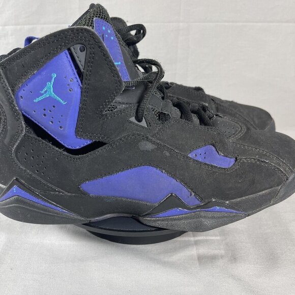 Nike Air Jordan True Flight Black Purple Mid-Top Basketball Sneakers Shoe Size 6 - Picture 2 of 9